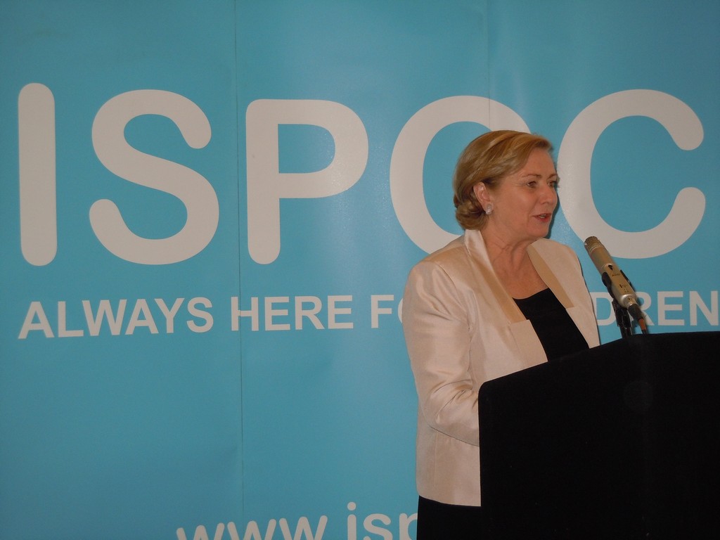 Minister for Children, Frances Fitzgerald speaks to the ISPCC audience