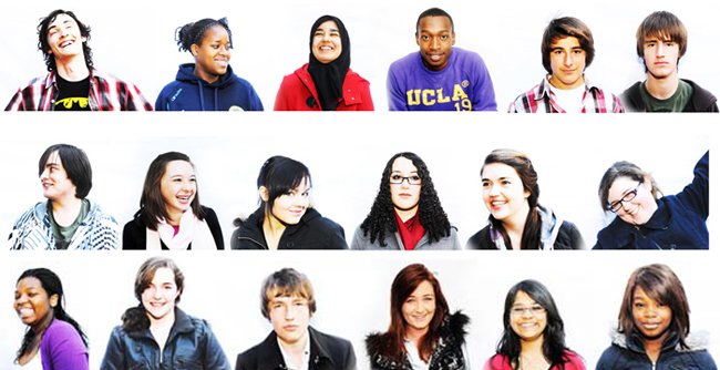 Collage of young people of all races