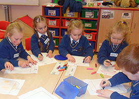 Students at St Brigid's Primary School, a participant in the Ready to Learn programme.