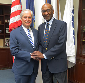 President Jeremy Travis with Franklin A. Thomas