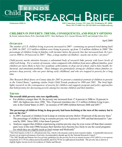 The Increasing Child Poverty Rate And Its Impact On